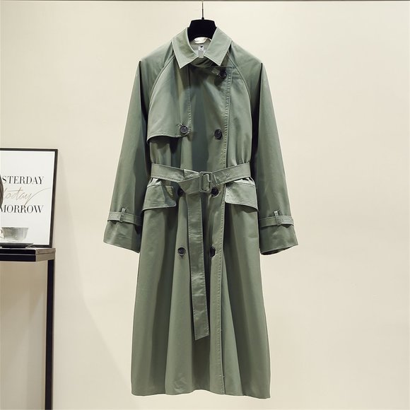 Casual Double breastedLongFemale windbreaker